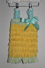 Lace and Satin Romper -  Yellow 2