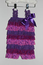 Lace and Satin Romper - Dark Purple