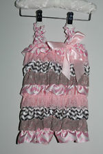 Lace and Satin Romper -  Pink Zig Zag
