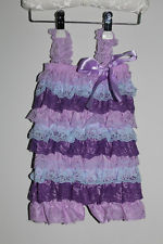 Lace and Satin Romper -  Purple