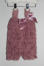 Lace and Satin Romper -  Mauve