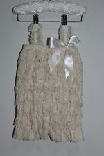 Lace and Satin Romper - Beige