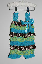 Lace and Satin Romper - Blue Trio