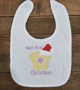 Baby's First Christmas Bib (white)