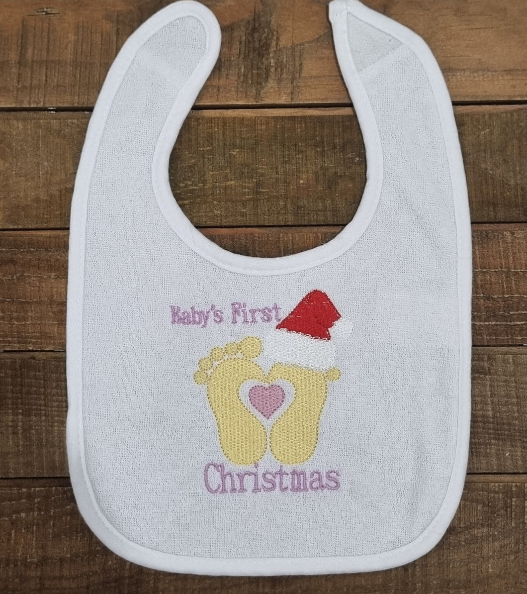 Baby's First Christmas Bib (white)