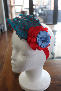 Feather Headband  - Blue/Red