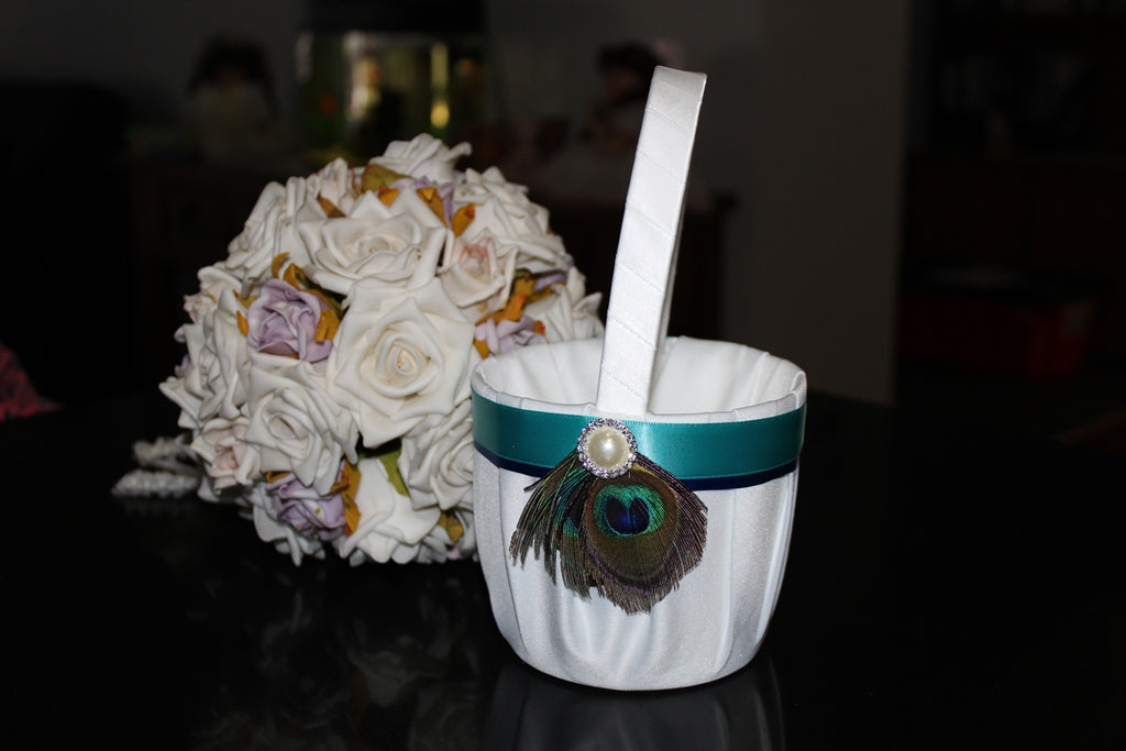 Flower Girl Basket - Peacock