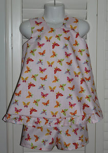 Pink Butterfly Top and Shorts