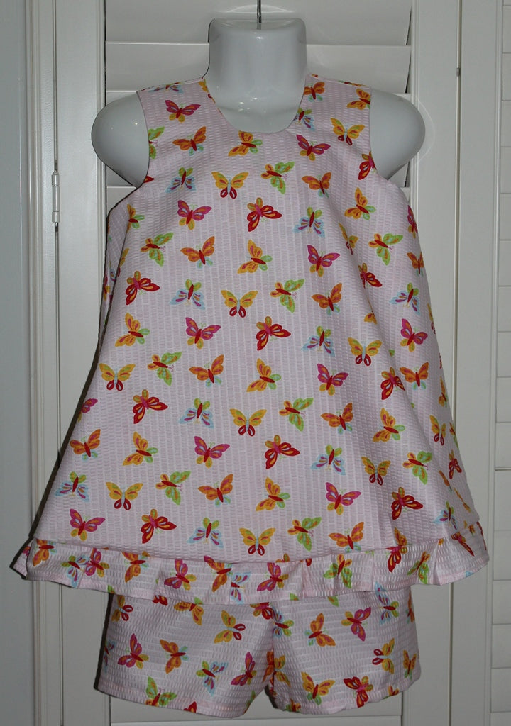 Pink Butterfly Top and Shorts