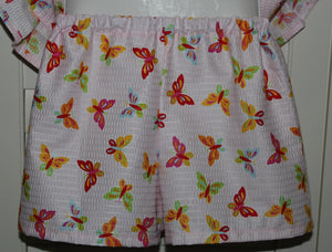 Pink Butterfly Top and Shorts