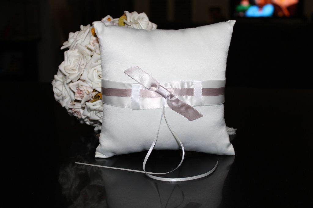 Wedding Ring Bearer Pillow - Light Brown
