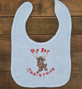 My 1st Christmas Bib (light blue)