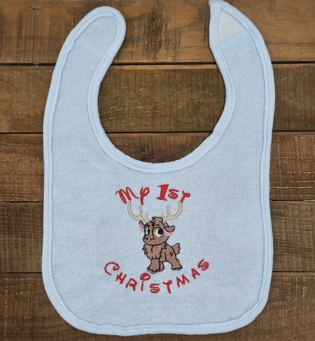 My 1st Christmas Bib (light blue)