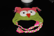 Load image into Gallery viewer, Owl Ear Flap Crochet Beanie (Green)
