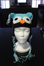 Load image into Gallery viewer, Owl Ear Flap Crochet Beanie (White Eyes)
