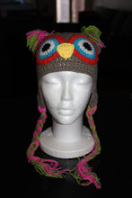 Load image into Gallery viewer, Owl Ear Flap Crochet Beanie (Brown)
