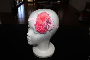 Shabby Chic Headband  - Pink/Peach
