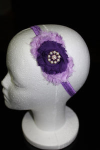 Shabby Chic Headband  - Purple