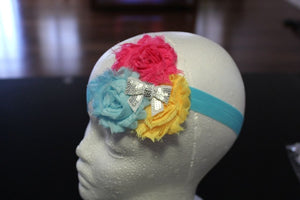 Shabby Chic Headband  - Pink/Blue/Yellow/Bow