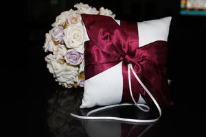 Wedding Ring Bearer Pillow - Maroon